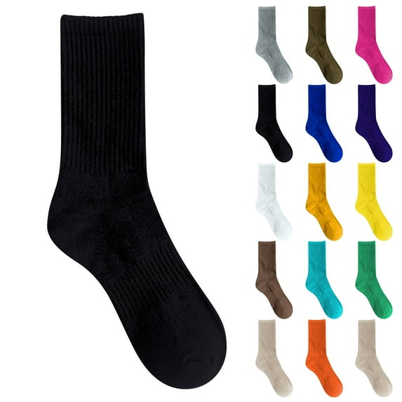 Men's Sports Socks Thick Solid Long Tube High Cotton Socks, Casual and Comfortable with Terry Loop - Color White