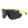 thumbnail image 1 of Men's Sports Sunglasses Wrap Around Shield Oversized Shades UV400 Yellow Black, 1 of 4
