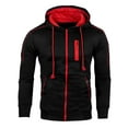 thumbnail image 1 of Men's Sports Sweater Coat Fashion Color Contrast Long Sleeve Hooded Pocket Zipper Drawstring Coat Casual Cardigan Jacke TopMens Corduroy Shacket Knit Cardigan Mohair Knitwear, 1 of 8