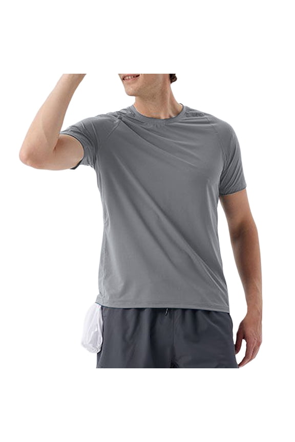 Men's Sports T-Shirts for Running and Fitness - Reflective Printed Outdoor Clothing Short Sleeve Activewear Ideal for Basketball and Exercise