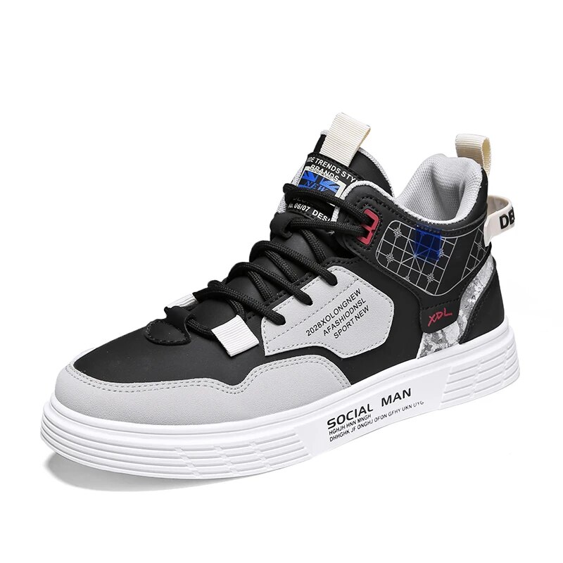 Men's High Top Basketball Sneakers - Air Cushion Running Shoes With Non-Slip Sole For Outdoor Training