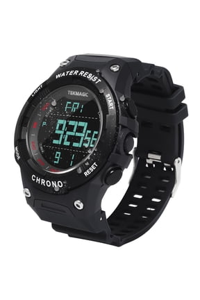 Men's Sports Watch 10 ATM Waterproof for Swimming and Diving with Alarm, Stopwatch, Timer, Countdown, Dual Time Zone, Calendar, Backlight, 12 or 24 Hours Format