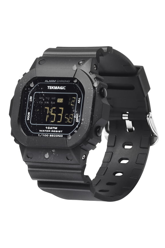 Men's Sports Watch 330ft Waterproof for Swimming and Diving with Alarm, Stopwatch, Timer, Countdown, Dual Time Zone, Calendar, Backlight, 12 or 24 Hours Format