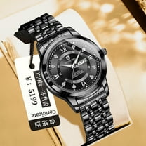 Men's Sporty yet Dressy Watch, Silver, Analog Quartz, Waterproof, All-Occasion Gift for Him (Husband, Father, Boyfriend)
