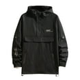 thumbnail image 1 of Men's Spring And Autumn One Jacket Trend Pullover Half Zip Hardshell Hooded Coat, 1 of 2