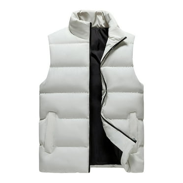 Men's Spring And Autumn Vest Down Lightweight Stand Collar Quilted Sleeveless Jacket Coat