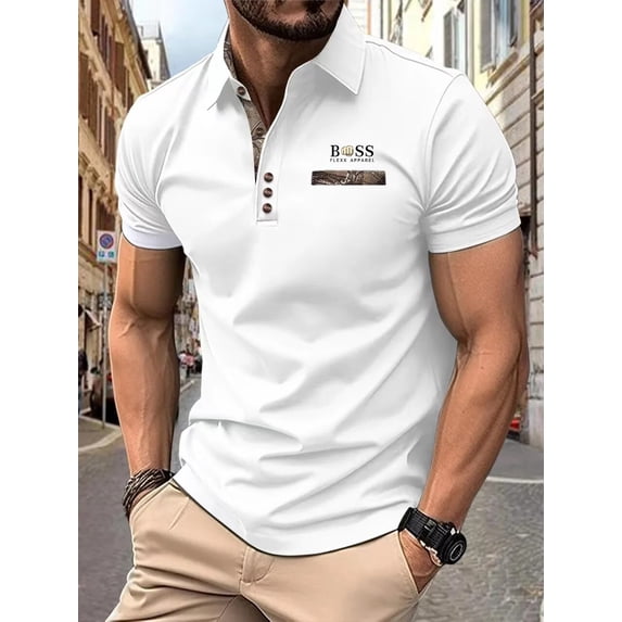 Men's Spring And Summer New Top Short Sleeve Gradual Change Youth Sunshine Fashion Loose Comfortable High Quality Polo Shirt