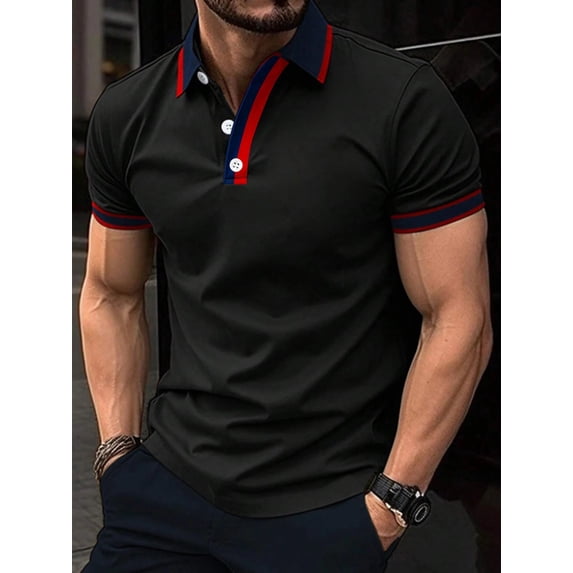 Men's Spring And Summer New Top Short Sleeve Gradual Change Youth Sunshine Fashion Loose Comfortable High Quality Polo Shirt