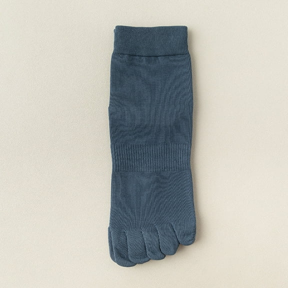 Men’s Spring & Autumn Breathable Five-Toe Cotton Sports Ankle Length Socks (One Size, 6 Pairs)