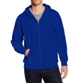 thumbnail image 1 of Men's Spring Autumn Casual Sweatshirt Fleece Hoodie Zip-up Jacket(Blue,L), 1 of 5