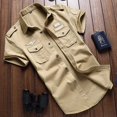 thumbnail image 1 of Men's Spring Cotton Casual Shirt Military Tooling Oversize Loose Long Sleeve Cargo s Male High Quality Solid Clothing, 1 of 6