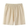 thumbnail image 1 of Men's Spring Solid Color Slim Shorts Cotton And Linen Tether Pants, 1 of 5