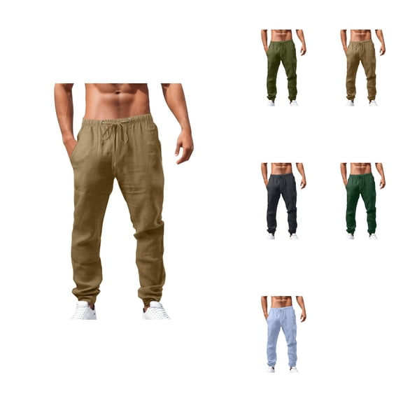 Men's Spring Summer Casual Sports Pants, Loose Fit Hop Style with Breathable All-Season Comfort