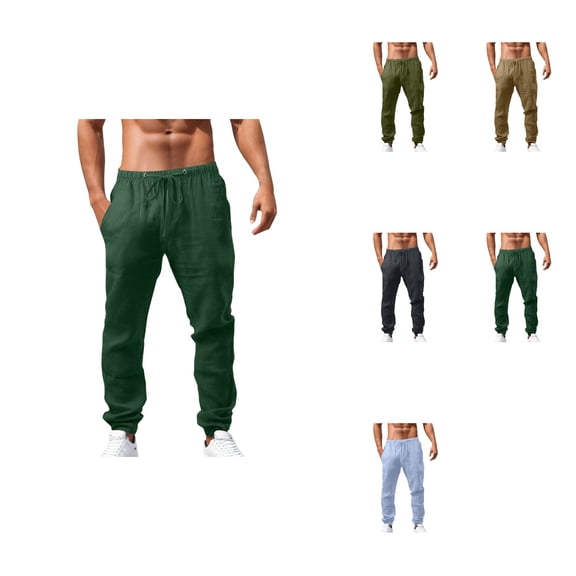 Men's Spring Summer Casual Sports Pants, Loose Fit Hop Style with Breathable All-Season Comfort