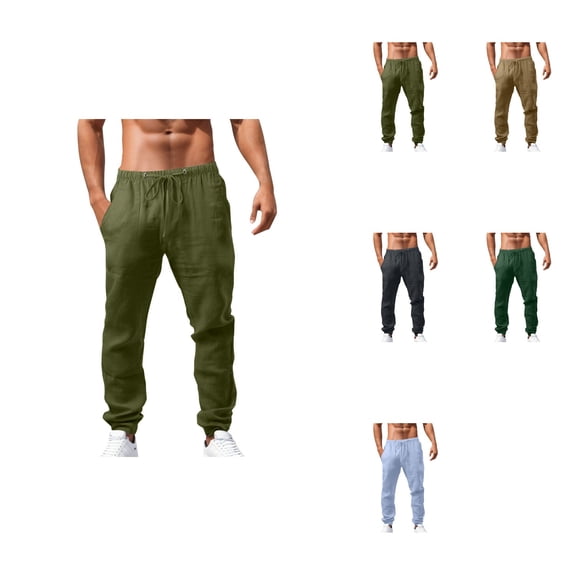 Men's Spring Summer Casual Sports Pants, Loose Fit Hop Style with Breathable All-Season Comfort
