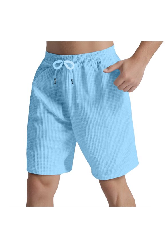 Men's Spring & Summer Fashion Solid Color Shorts Comfortable Casual Pants, Ripstop Polyester, for Outdoor