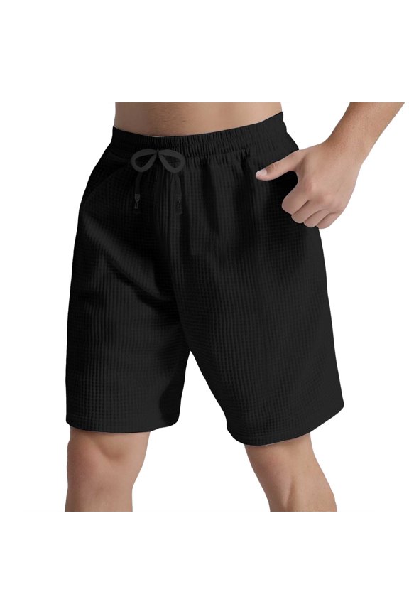 Men's Spring & Summer Fashion Solid Color Shorts Comfortable Casual Pants, Ripstop Polyester, for Outdoor
