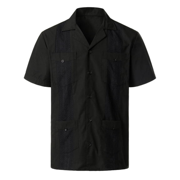 Men's Spring/Summer Lapel T-Shirt - Pocket Button Design, Polyester/Spandex, Sizes M-XXXXL (Bust 116-154cm)