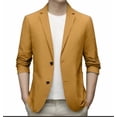 thumbnail image 1 of Men's Spring Summer Lightweight Blazer Jacket, Slim Fit Stretch Single Button Sport Coat, Solid Color Breathable Casual Business Suit Jacket, M-7XL, 1 of 2