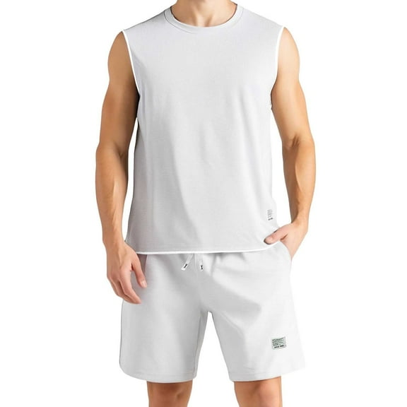 Men's Spring/Summer Vest Set Loose Comfortable Top for Casual and Outdoor Outfits