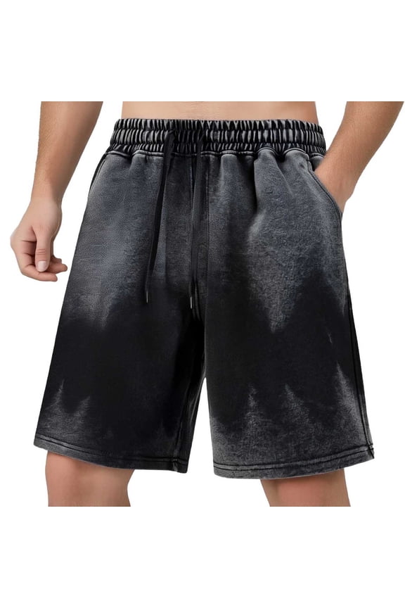 Men's Spring/Summer Wash Gradient Tie Dye Shorts Temperament Comfortable Pants for Casual and Outdoor Use