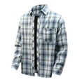 thumbnail image 1 of Men's Spring and Autumn Thin Plaid Long Sleeved Shirt, Polyester Material, Fashionable, Comfortable, Suitable for All Seasons, 1 of 4
