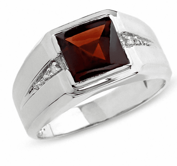 Men's 14k shop gold garnet ring