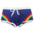 thumbnail image 1 of Men's Square Leg Swim Briefs Tight Swim Trunks Swimsuit Athletic Bathing Suit Swimwear with Liner Drawstring Hawaii Print Swim Bottoms 2026 Summer Beach Vacation Outfits, 1 of 9