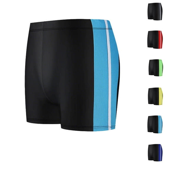 Men's Square Leg Swim Jammers Quick Dry Athletic Brief Swimsuit UPF 50+ Compression Swimming Shorts with Mesh Liner Yellow