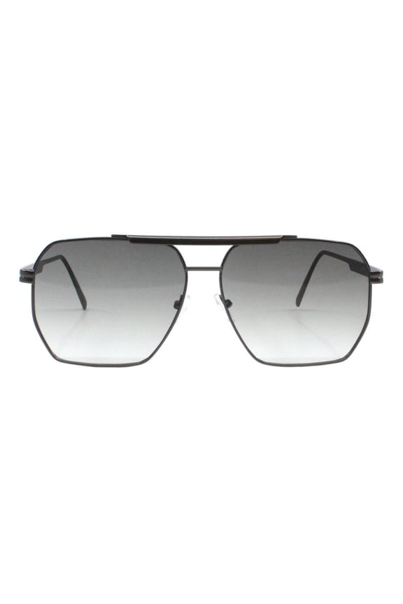Men's Square Navigator Sunglasses Metal Frame UV400 Lens Unisex Gunmetal, Smoke