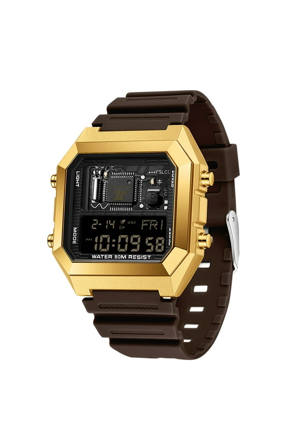 Men's Square Outdoor Sports Watch - Multifunction Waterproof Digital Watch for Students, Shock Resistant for Hiking, Running, Camping and Daily Use