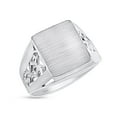 thumbnail image 1 of AFFY Men's Square Platform Signet Ring In 14k White Gold Over 925 Sterling Silver, Ring Size - 12.5, 1 of 3