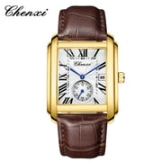 Men's Square Quartz Alloy Belt Watch