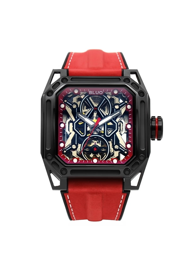 Men's Square Robot Hollowed Automatic Mechanical Watch, Waterproof & Luminous Design