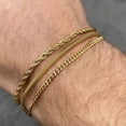 thumbnail image 1 of Men's Square Snake Chain Bracelets,Waterproof 14K Yellow Gold Link Wristband,Basic Casual Birthday Gifts Jewelry, 1 of 10