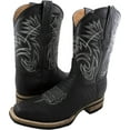 thumbnail image 1 of Men's Square Toe Bull Neck Leather color Black Sole Rubber Classic Rodeo Style, 1 of 3