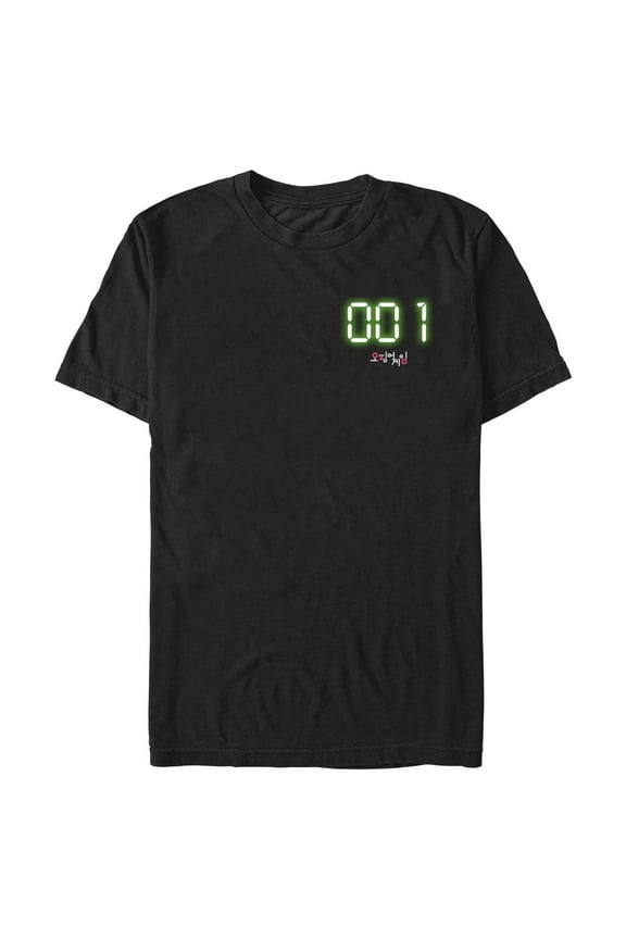 Men's Squid Game 001 Digital Graphic Tee Black Medium