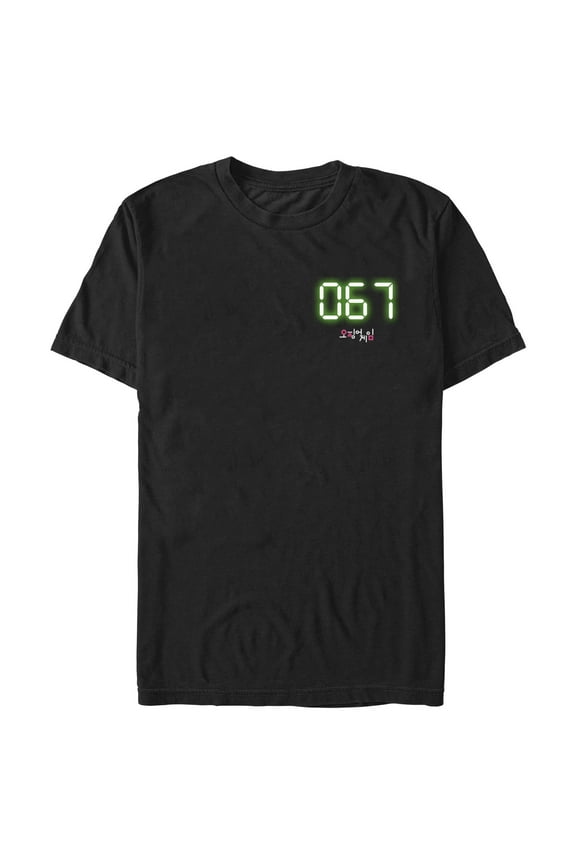 Men's Squid Game 067 Digital Graphic Tee Black Medium