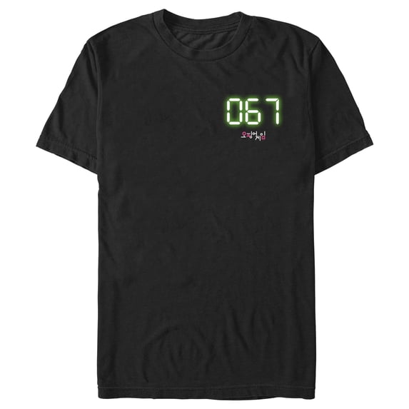 Men's Squid Game 067 Digital Graphic Tee Black X Large