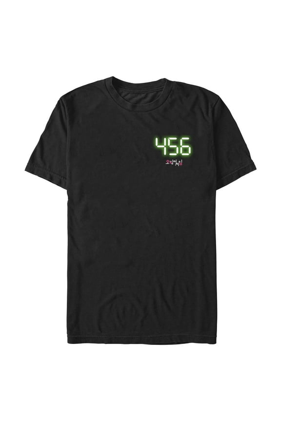 Men's Squid Game 456 Digital Graphic Tee Black Small