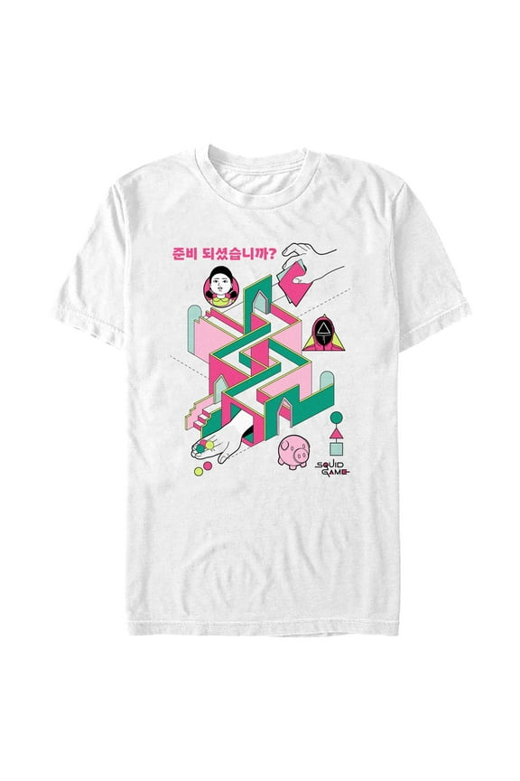 Men's Squid Game Are You Ready Labyrinth Graphic T-Shirt