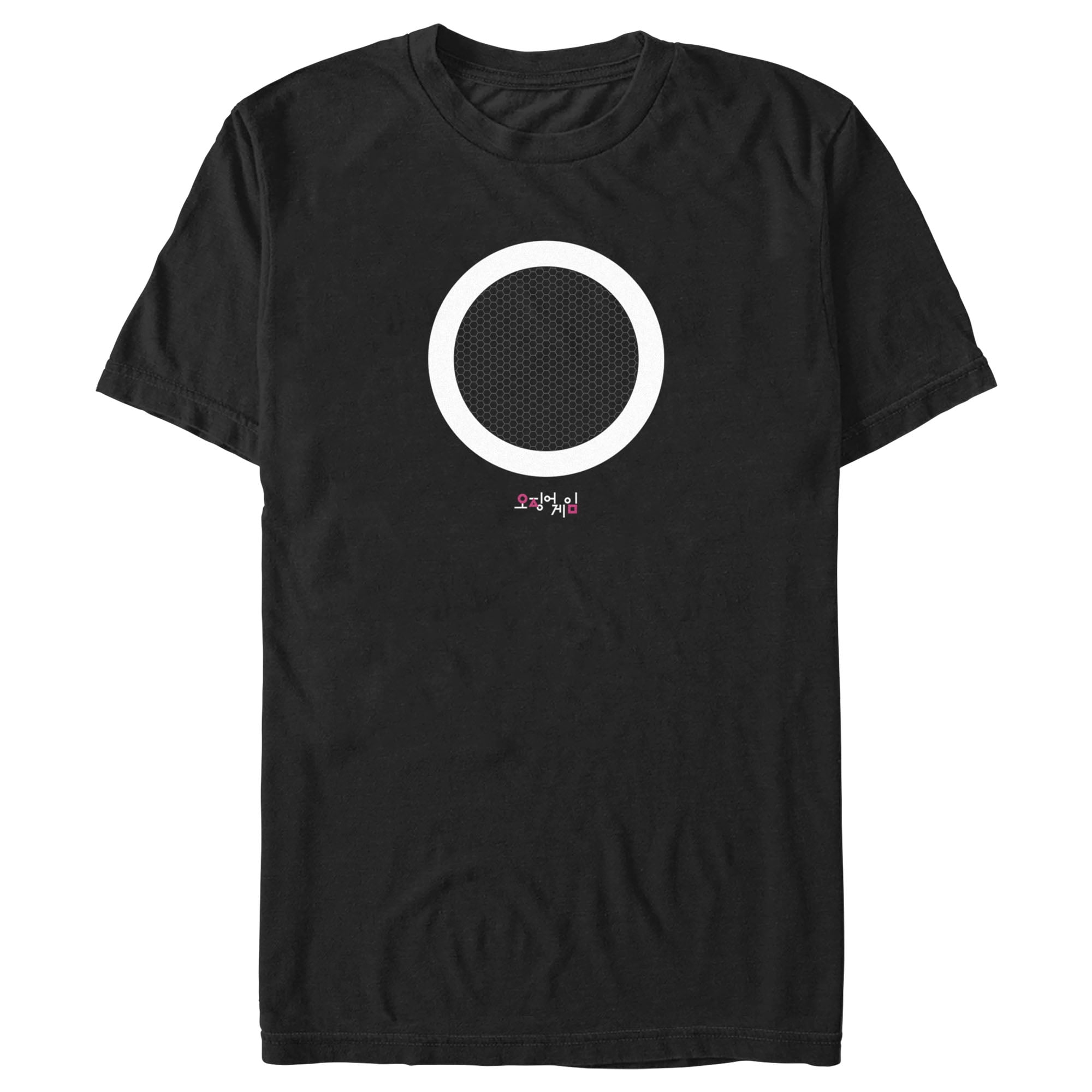Men's Squid Game Korean Logo Black Graphic Tee Black Medium