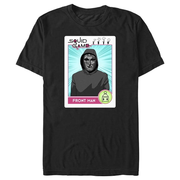 Men's Squid Game Front Man Card Graphic Tee Black Large