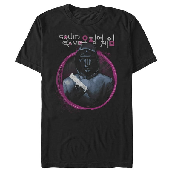 Men's Squid Game Front Man Portrait Graphic Tee Black Medium
