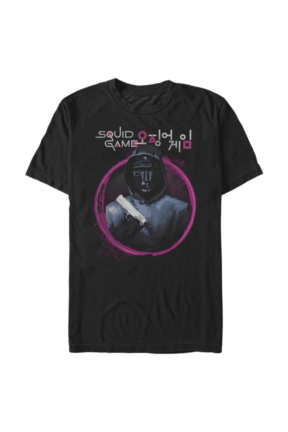 Men's Squid Game Front Man Portrait Graphic Tee Black Medium