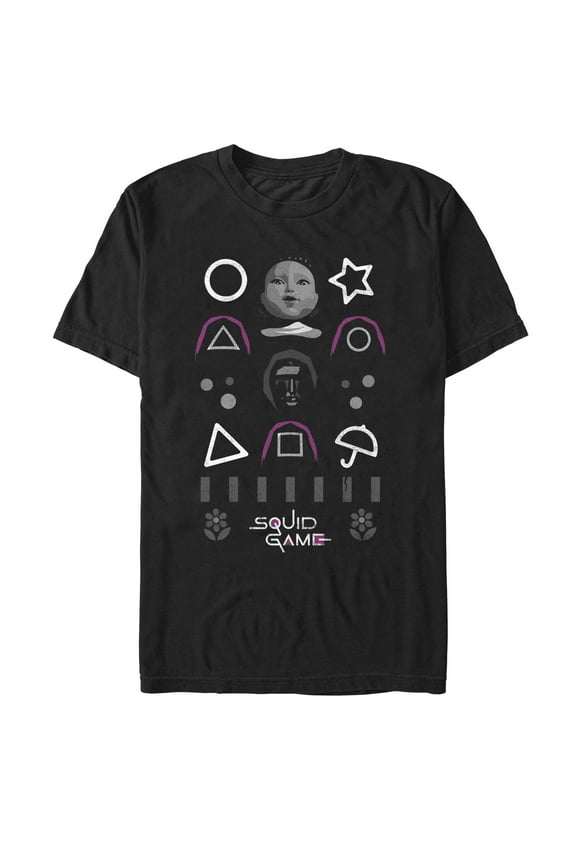 Men's Squid Game Game Icons Graphic Tee Black Small
