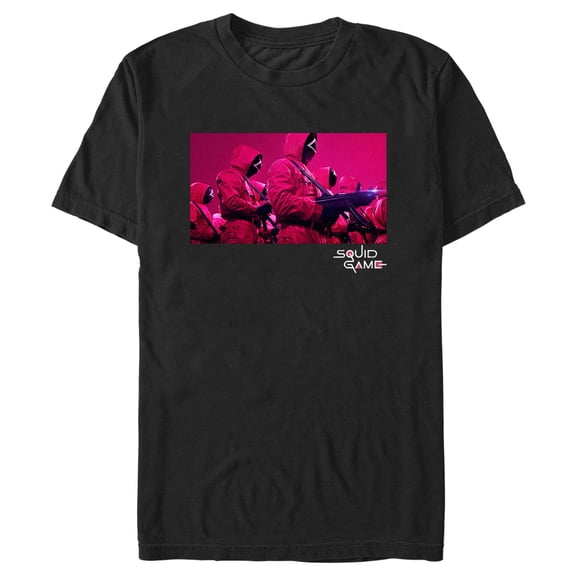 Men's Squid Game Locked and Loaded Graphic Tee Black Large