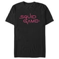 thumbnail image 1 of Men's Squid Game Logo Pink Graphic Tee Black Small, 1 of 5