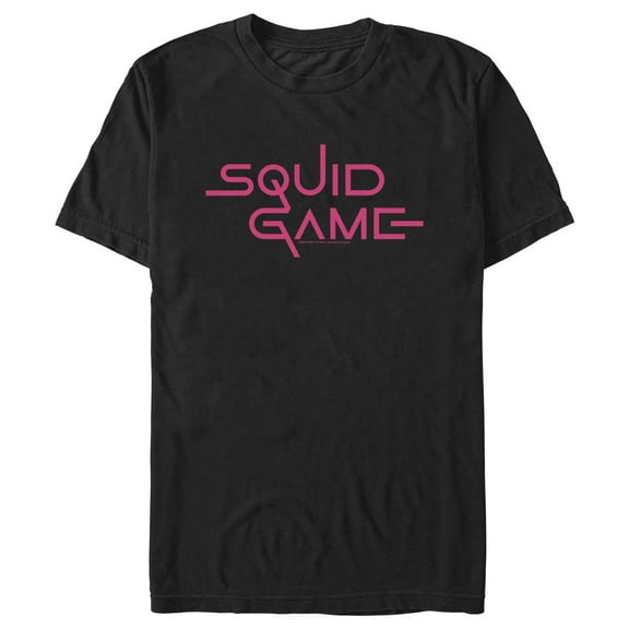 Men's Squid Game Logo Pink Graphic Tee Black Small