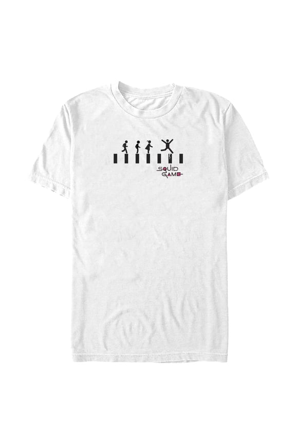 Men's Squid Game Stick Figures Graphic Tee White 3X Large